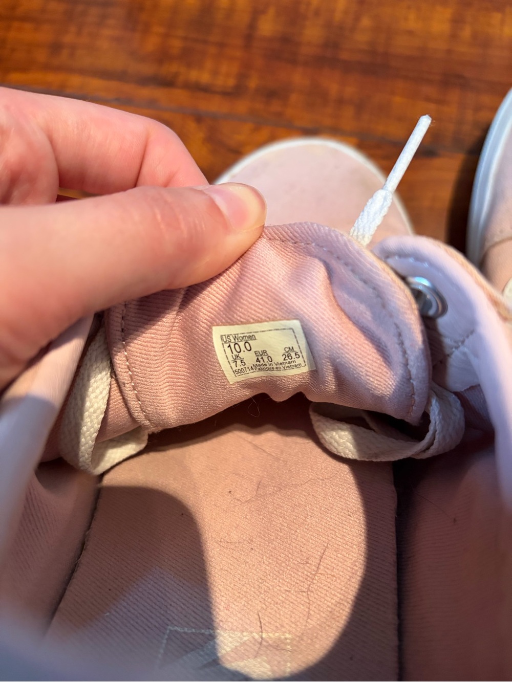 Vans Pink and White Low-Top Sneakers | Size 10 - Picture 5 of 5